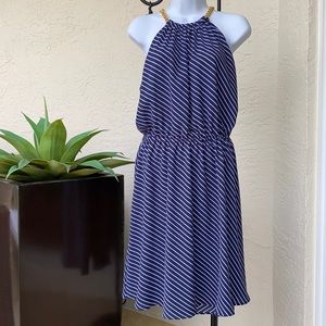 Michael Kors Navy and White Striped Dress NWOT